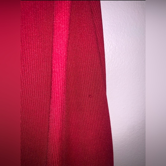 Red Ribbed Bodycon Style Sundress - Picture 4 of 4